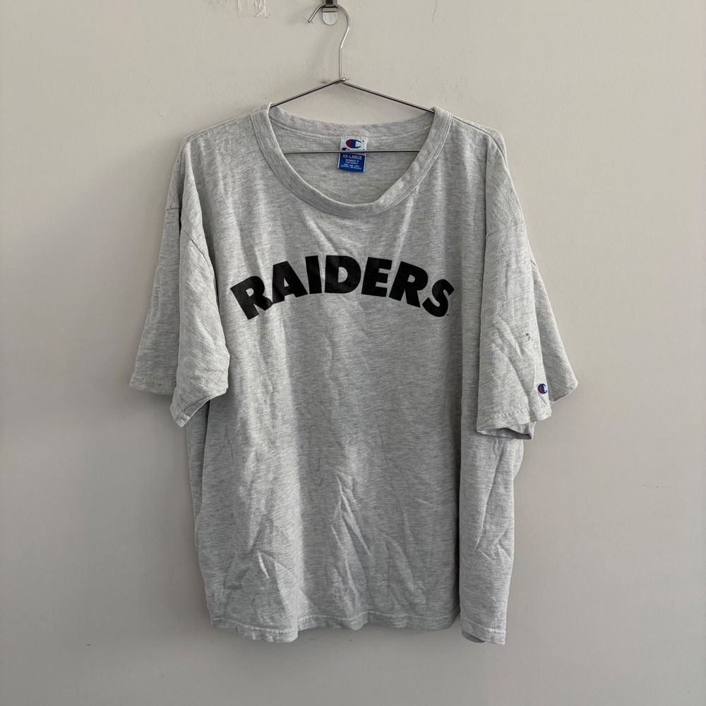 Champion Raiders T Shirt Gray Mens Size XXL Short Sleeve NFL Football
